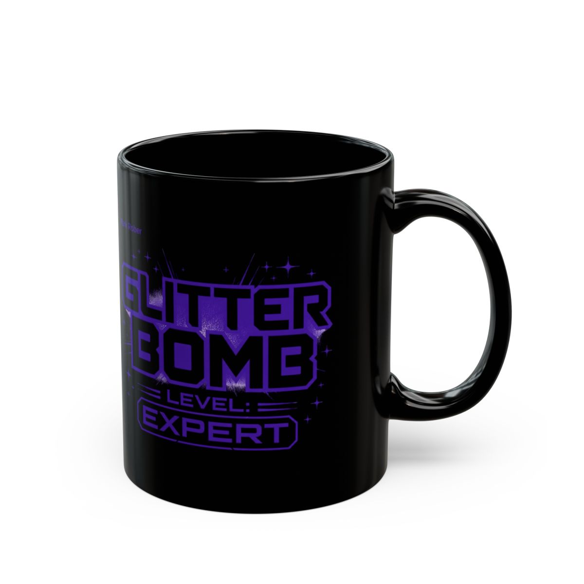 Mark Rober "Glitter Bomb Level: Expert" Black Mug