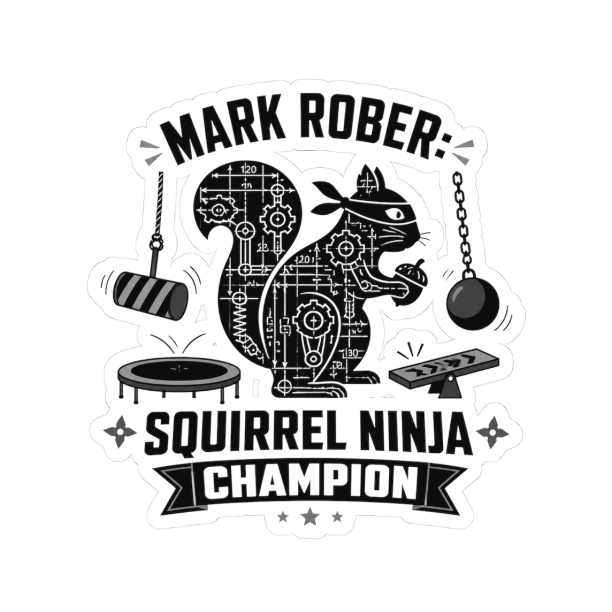 Mark Rober "Squirrel Ninja Course." Sticker - alternate angle 1, merchandise