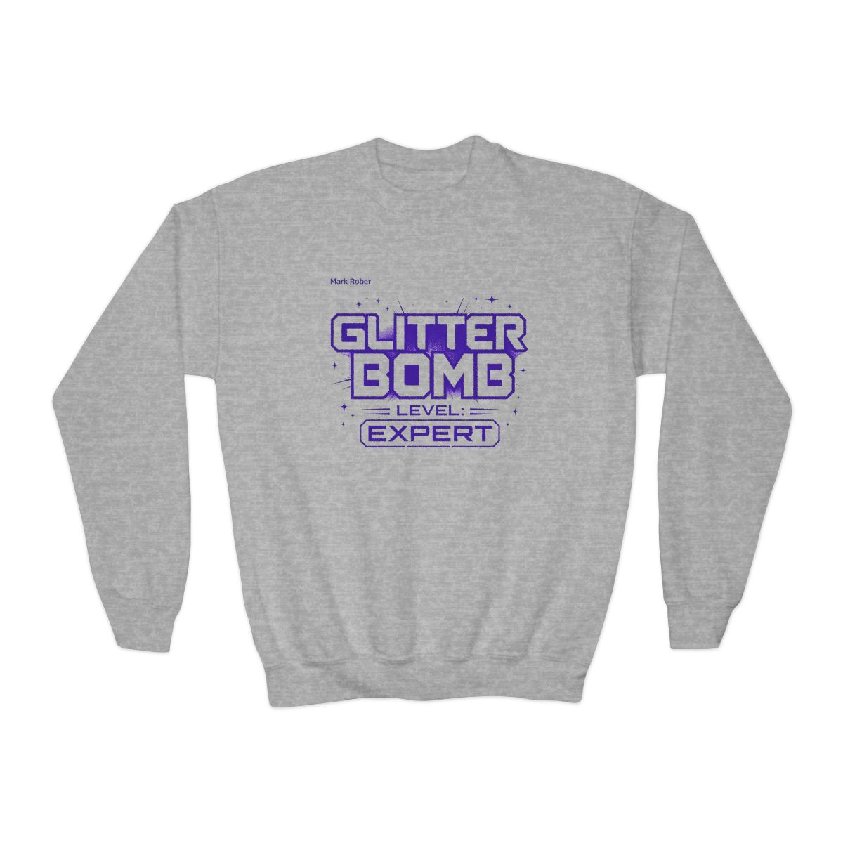 Mark Rober "Glitter Bomb Level: Expert" Kids Crewneck