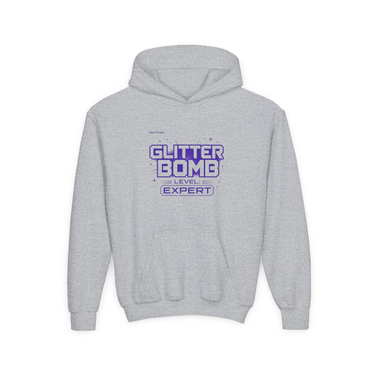 Mark Rober "Glitter Bomb Level: Expert" Kids Hoodie - alternate angle 3, merchandise