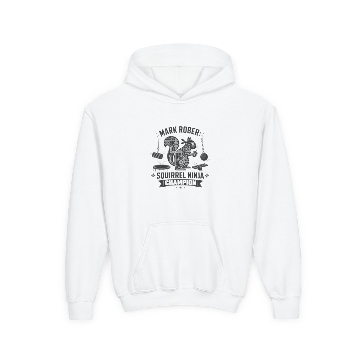 Mark Rober "Squirrel Ninja Course." Kids Hoodie
